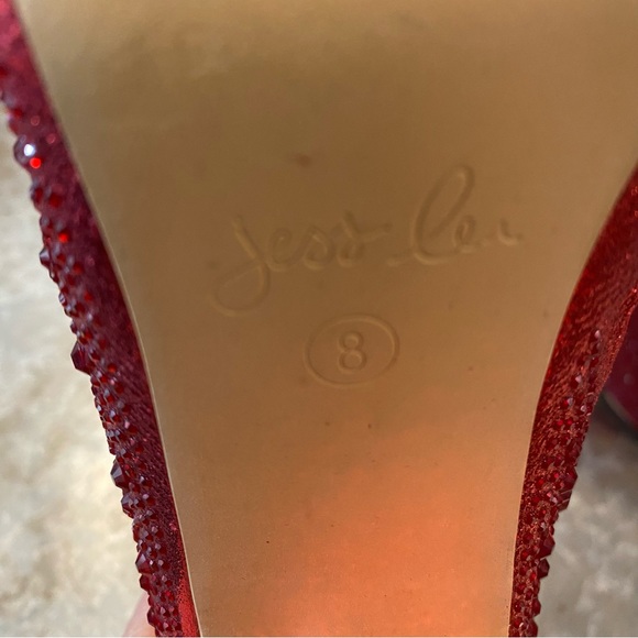 Jess Lea Boots Heel Ankle Woman’s 8 Bedazzled Beaded Studded Zip 4” square - Picture 12 of 15